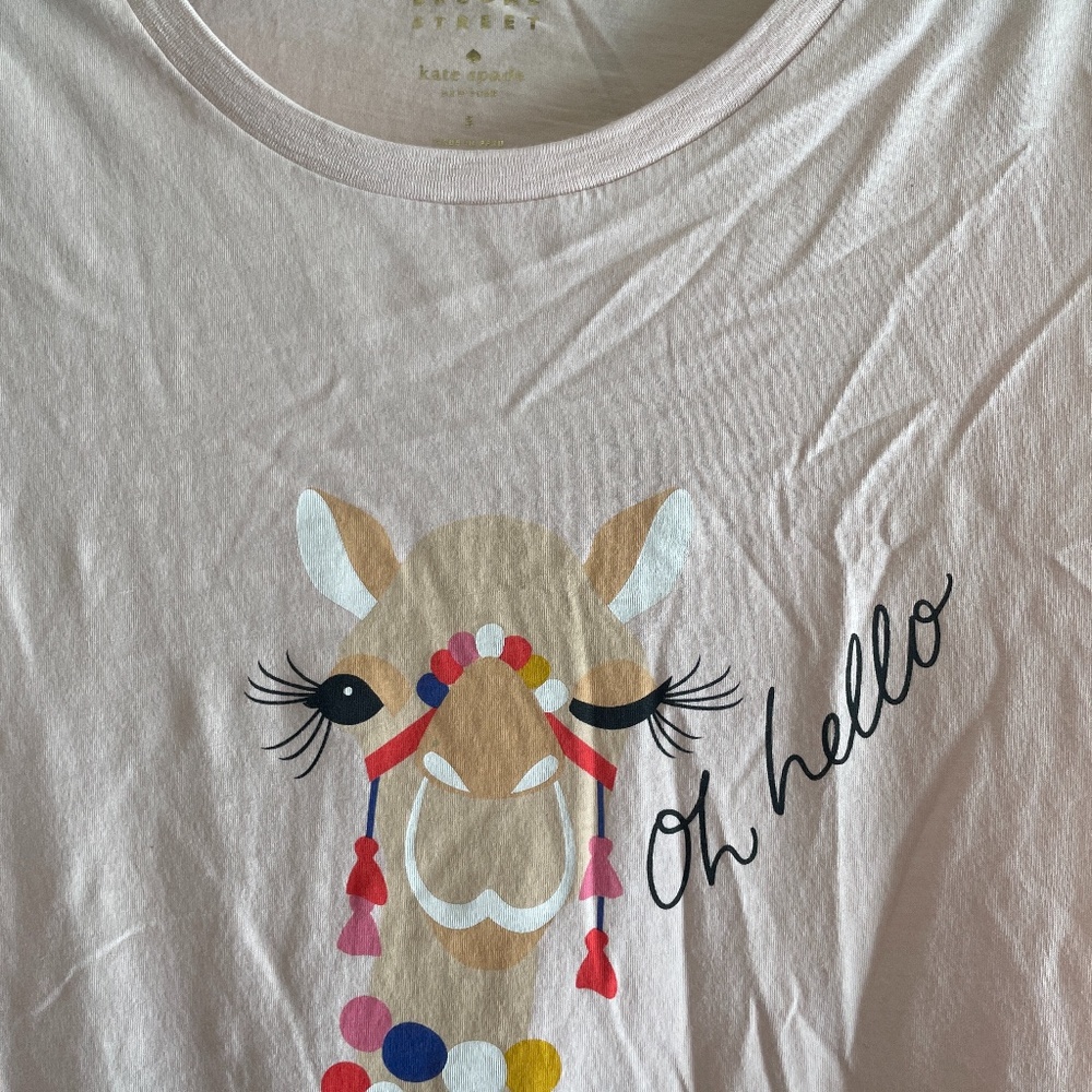 Kate Spade Oh Hello Camel Shirt Size Small
